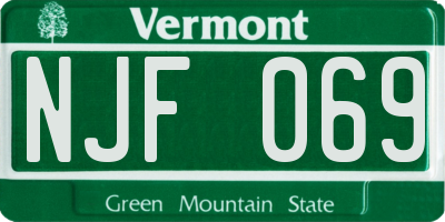 VT license plate NJF069