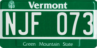 VT license plate NJF073