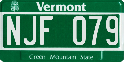 VT license plate NJF079