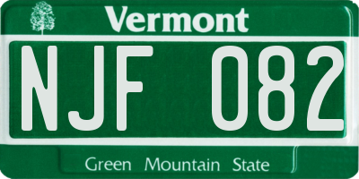 VT license plate NJF082