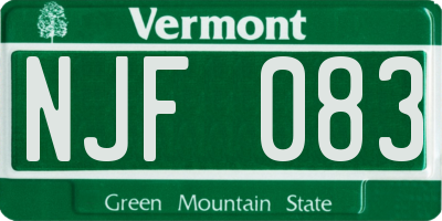 VT license plate NJF083