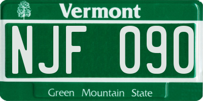 VT license plate NJF090