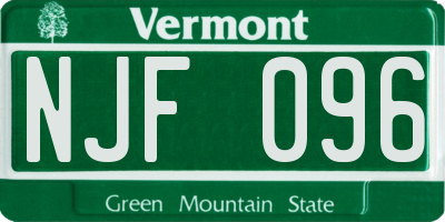 VT license plate NJF096