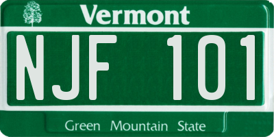 VT license plate NJF101
