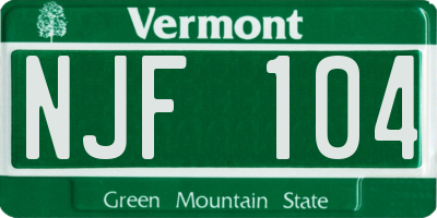 VT license plate NJF104