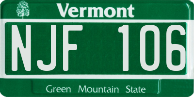 VT license plate NJF106