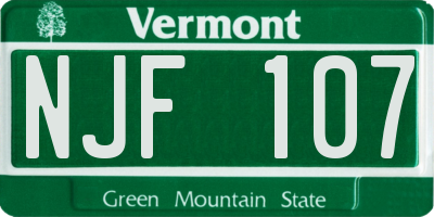 VT license plate NJF107