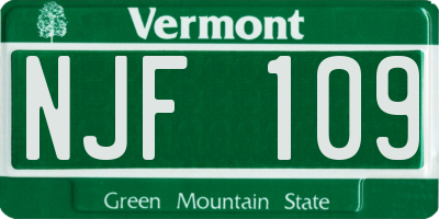 VT license plate NJF109