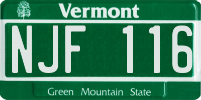 VT license plate NJF116