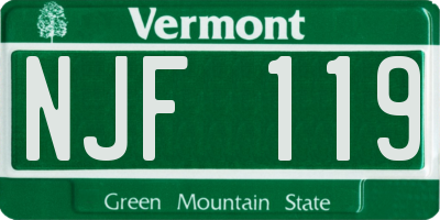 VT license plate NJF119