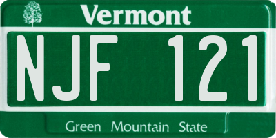 VT license plate NJF121
