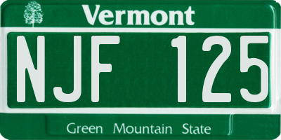 VT license plate NJF125