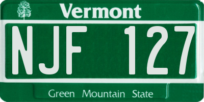 VT license plate NJF127