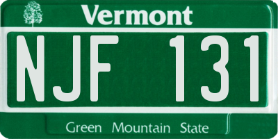 VT license plate NJF131