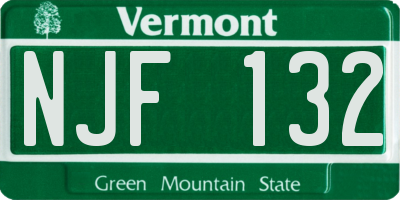 VT license plate NJF132