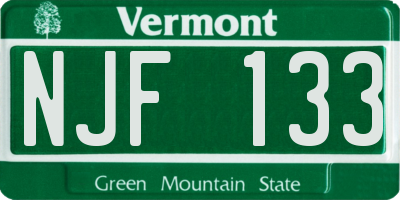 VT license plate NJF133