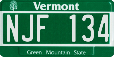 VT license plate NJF134