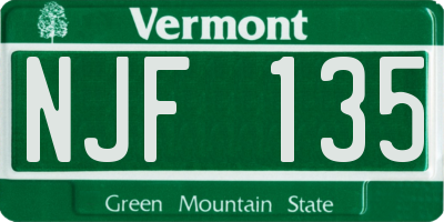 VT license plate NJF135