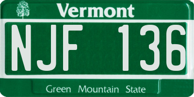 VT license plate NJF136