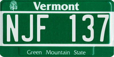 VT license plate NJF137