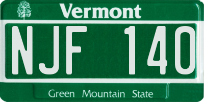 VT license plate NJF140