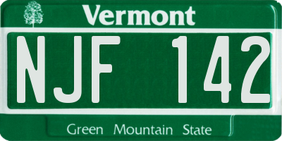 VT license plate NJF142