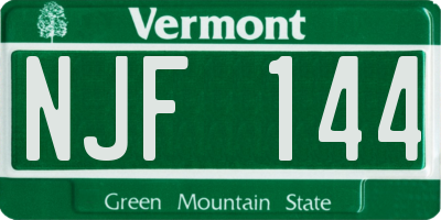 VT license plate NJF144