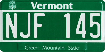 VT license plate NJF145