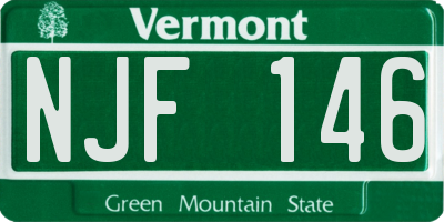 VT license plate NJF146