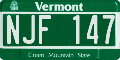 VT license plate NJF147