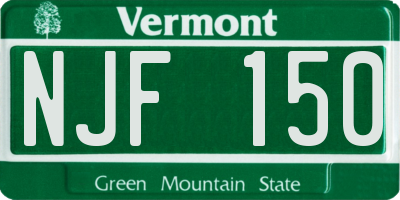 VT license plate NJF150