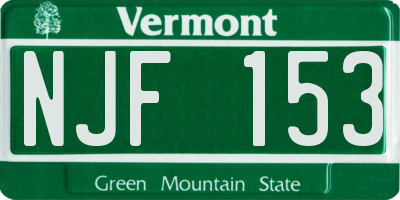 VT license plate NJF153