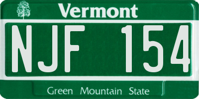 VT license plate NJF154