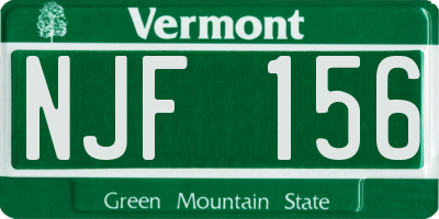 VT license plate NJF156