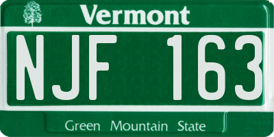 VT license plate NJF163