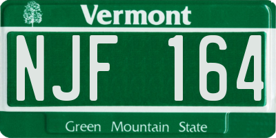 VT license plate NJF164