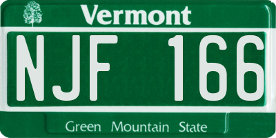 VT license plate NJF166