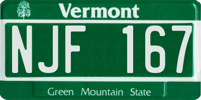 VT license plate NJF167