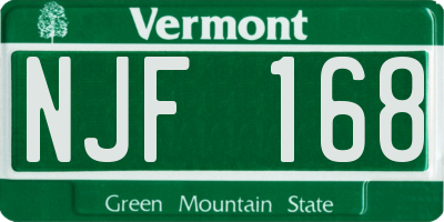 VT license plate NJF168