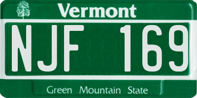 VT license plate NJF169
