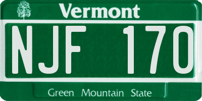 VT license plate NJF170