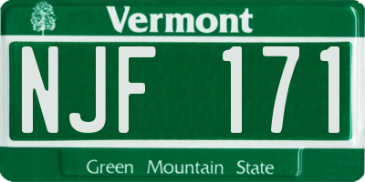 VT license plate NJF171