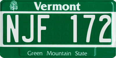 VT license plate NJF172