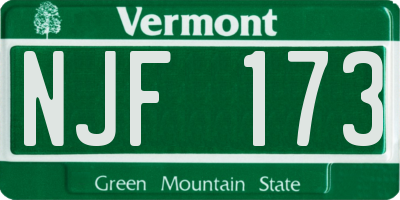 VT license plate NJF173