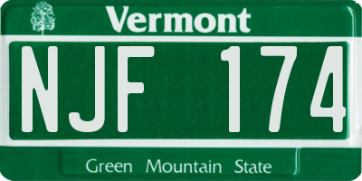 VT license plate NJF174