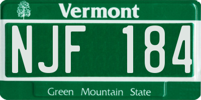VT license plate NJF184