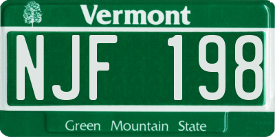 VT license plate NJF198
