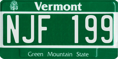 VT license plate NJF199