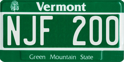 VT license plate NJF200