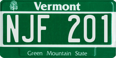 VT license plate NJF201
